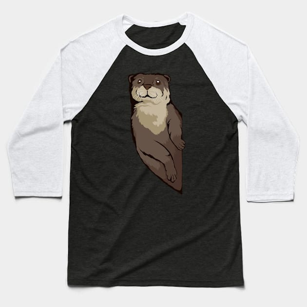 Sea Otter Looking From The Side Baseball T-Shirt by TheTeeBee